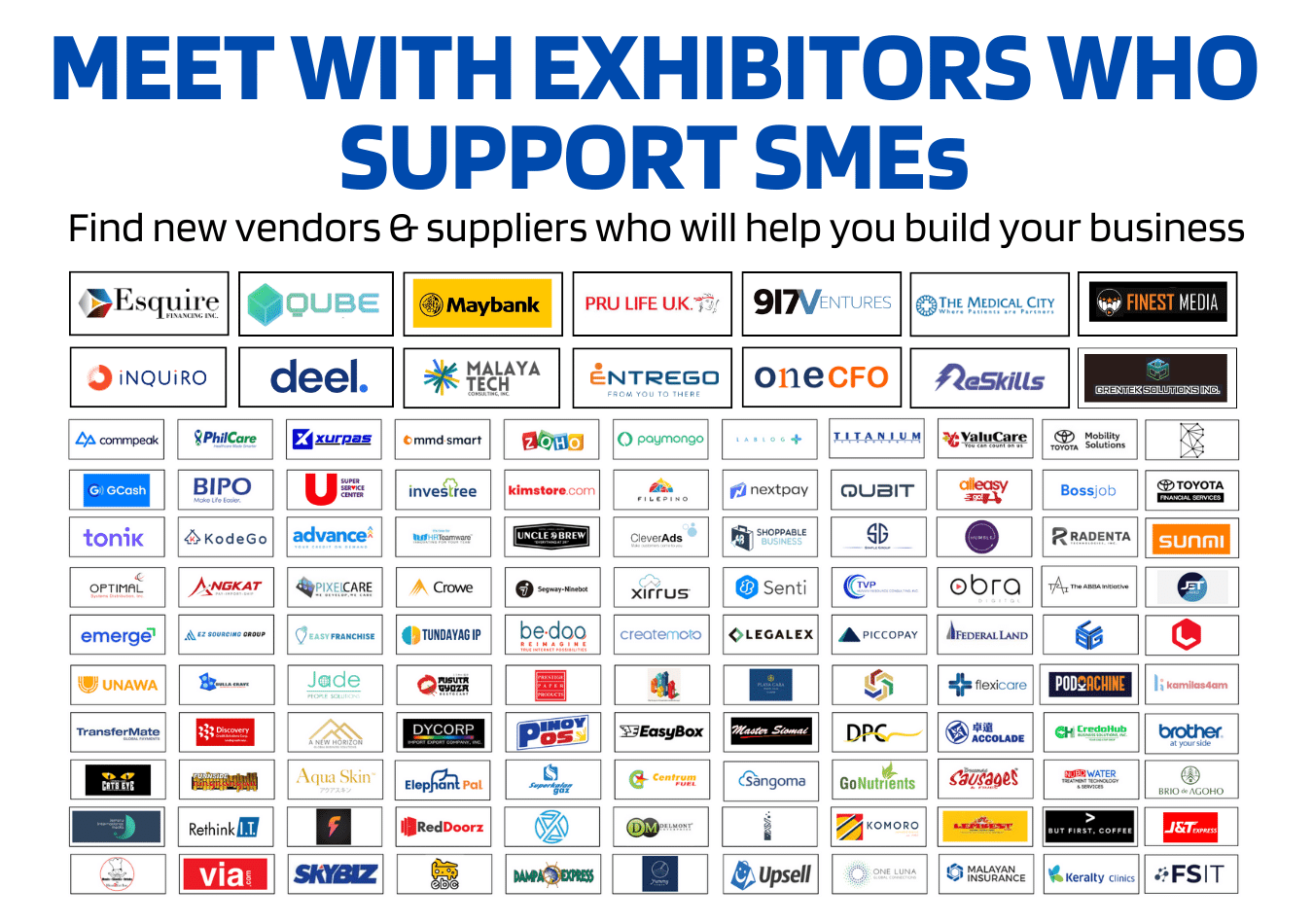 Meet with Exhibitors that support SMEs
